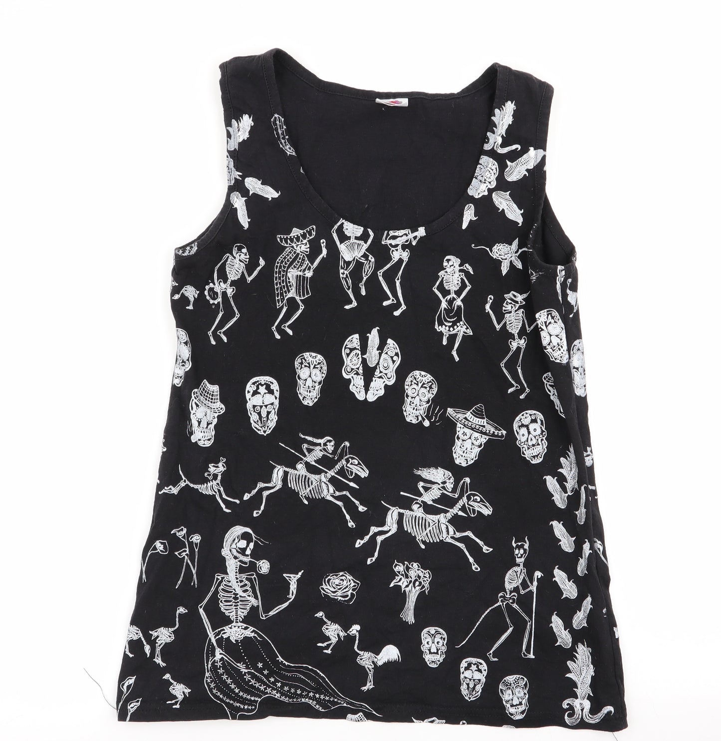 Fruit of the Loom Mens Black Animal Print   T-Shirt Size L  - tank top
