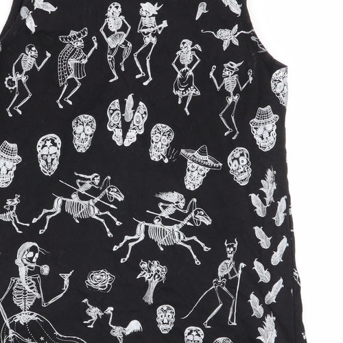Fruit of the Loom Mens Black Animal Print   T-Shirt Size L  - tank top