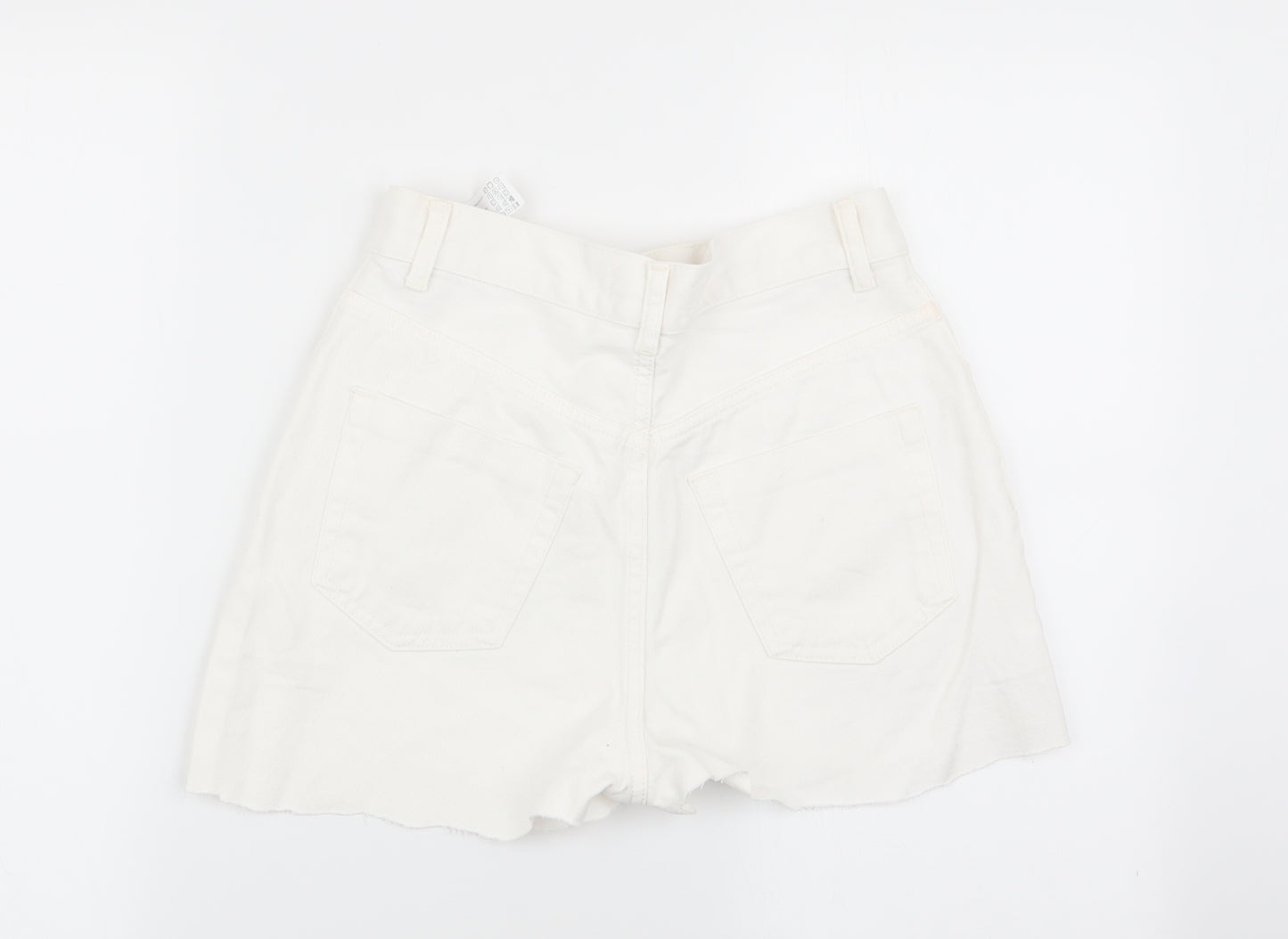 authentic denim Womens White   Hot Pants Shorts Size 6 - denim shorts
