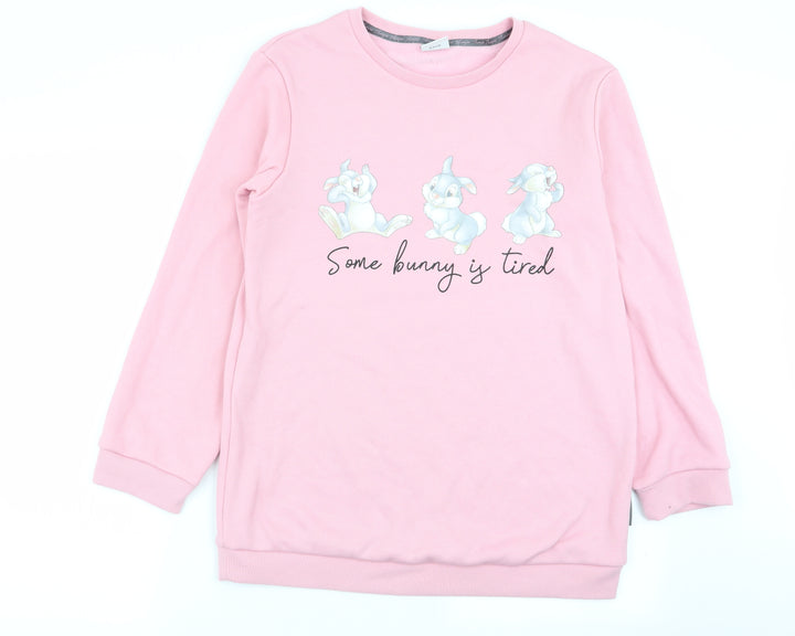 Disney Womens Pink Animal Print  Pullover Jumper Size XS