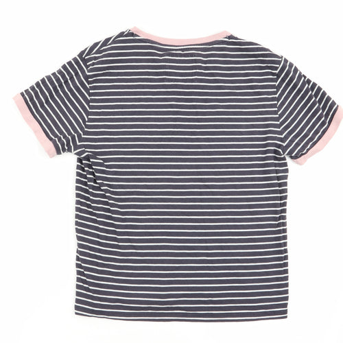 jack willa Womens Multicoloured Striped  Basic T-Shirt Size 12