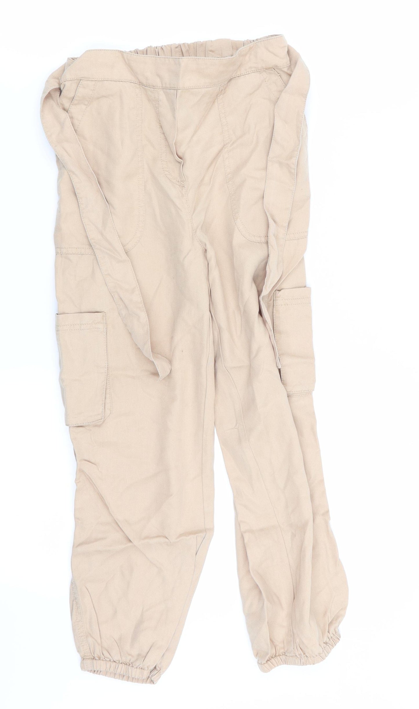 Asda George Girls Beige   Cargo Trousers Size 7-8 Years