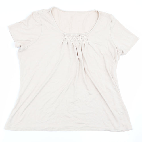 Preworn Womens Beige   Basic T-Shirt Size 14
