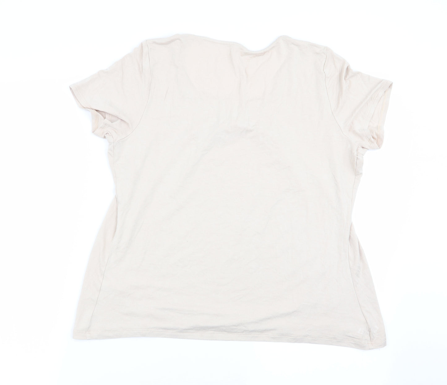 Preworn Womens Beige   Basic T-Shirt Size 14