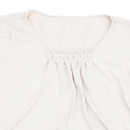 Preworn Womens Beige   Basic T-Shirt Size 14