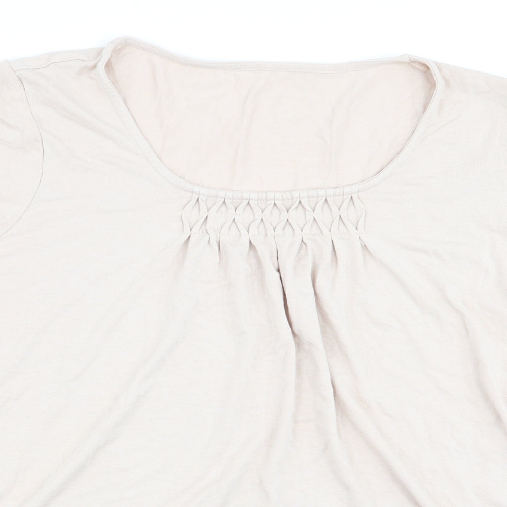 Preworn Womens Beige   Basic T-Shirt Size 14