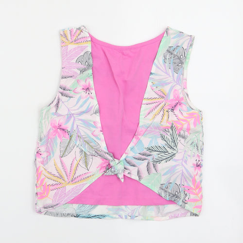 Asda George Girls Multicoloured Floral  Basic Tank Size 8-9 Years