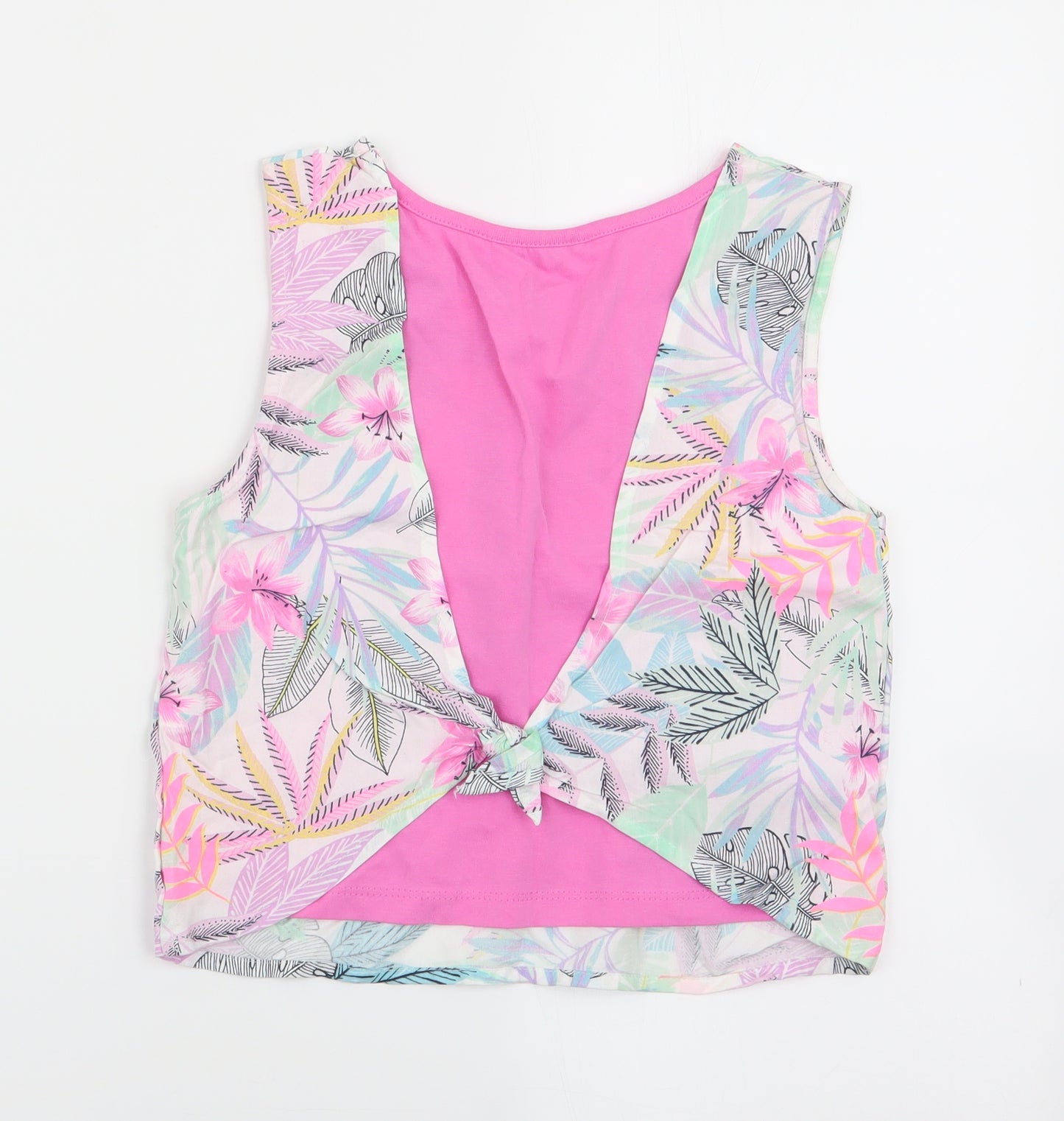 Asda George Girls Multicoloured Floral  Basic Tank Size 8-9 Years