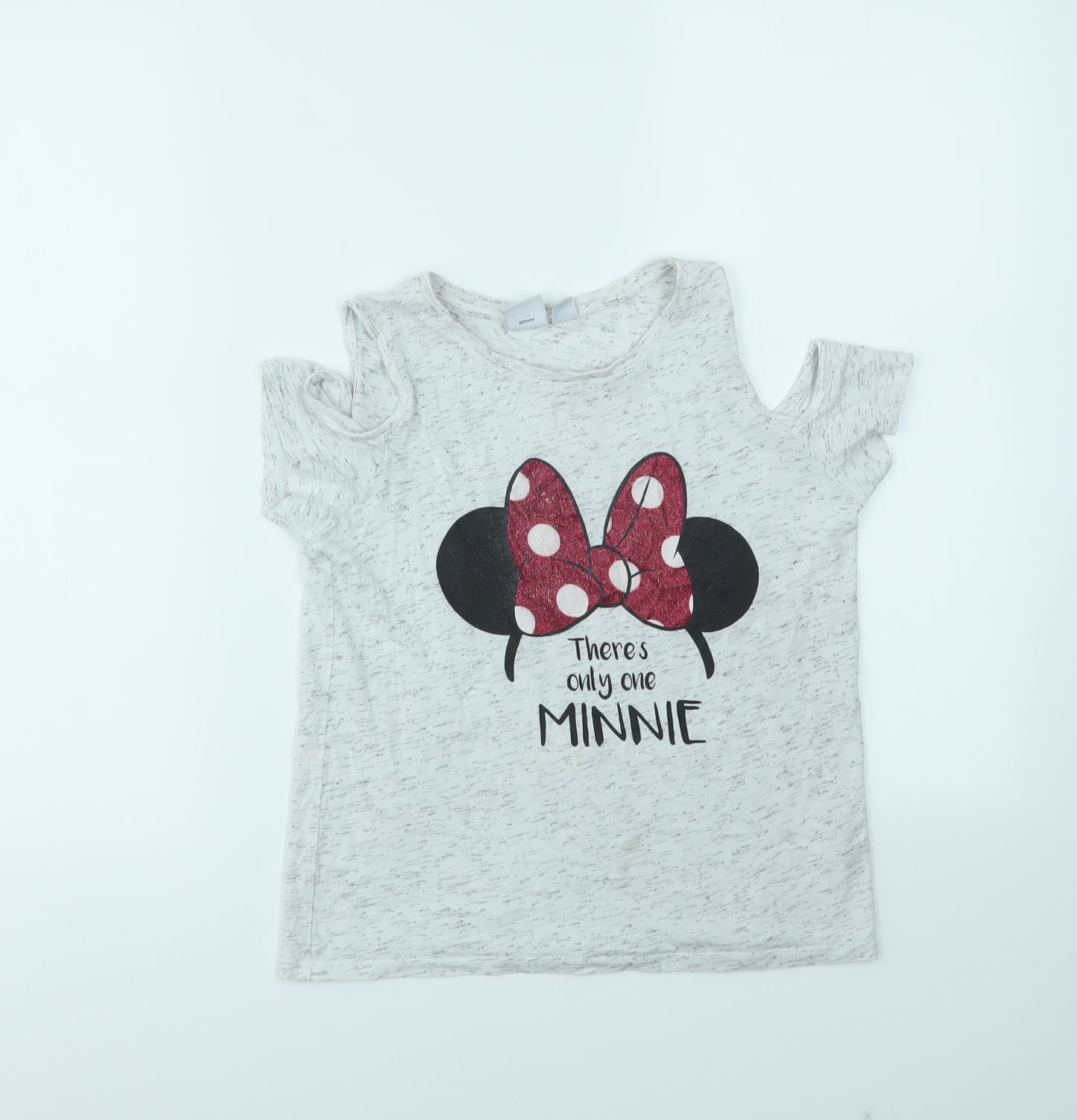 MINI MOUSE Girls Grey   Basic T-Shirt Size 10-11 Years