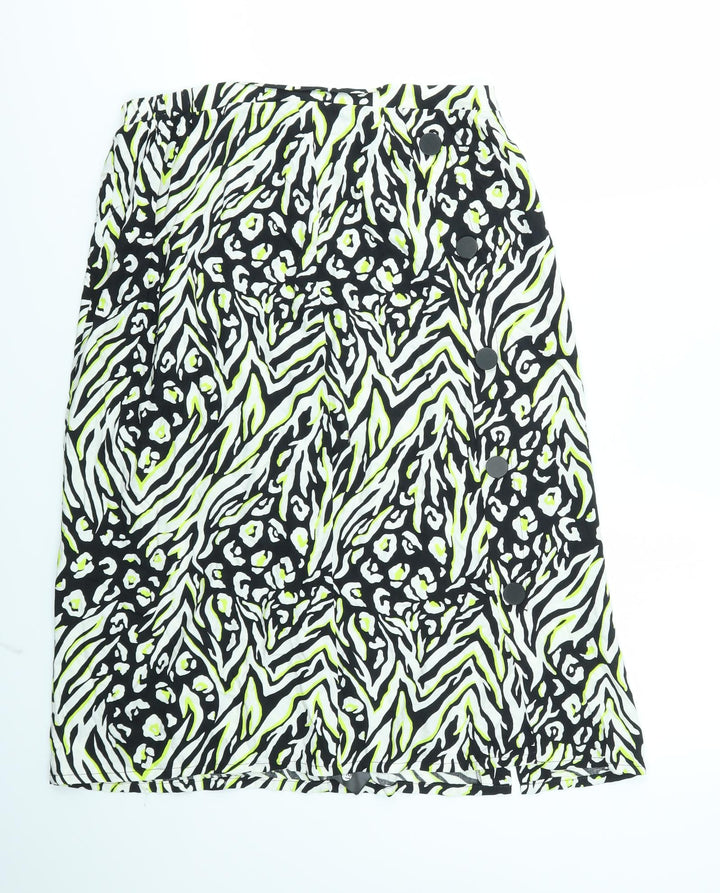 F&F Womens Multicoloured Animal Print Flare Skirt Size 16 - stretch waistband