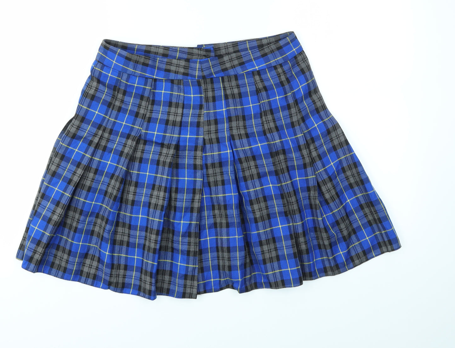 NEW LOOK  Womens Blue Check  Flare Skirt Size 14