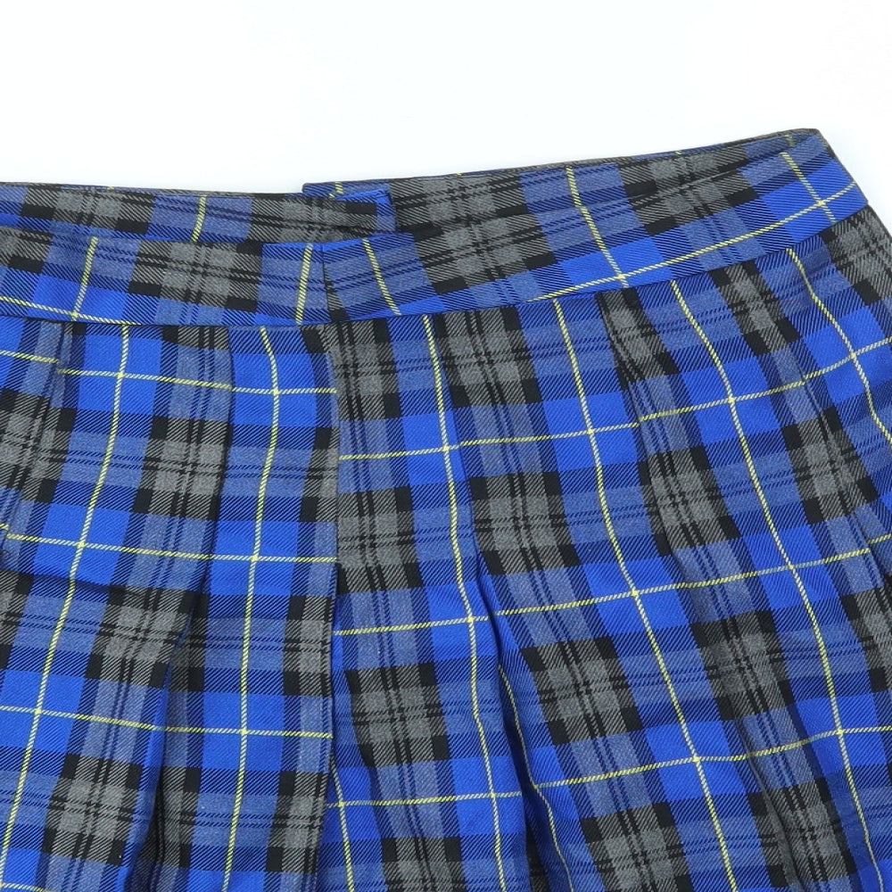 NEW LOOK  Womens Blue Check  Flare Skirt Size 14