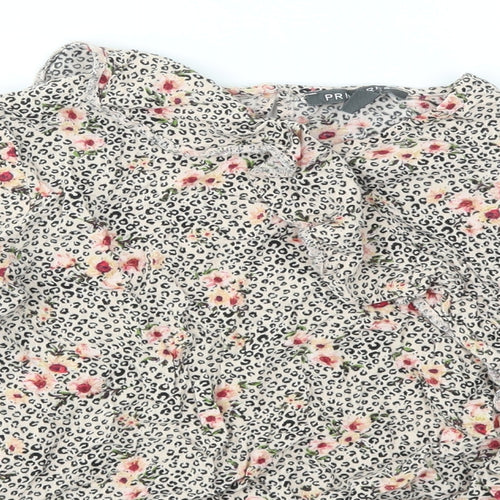 Primark Girls Multicoloured Animal Print  Basic T-Shirt Size 10-11 Years