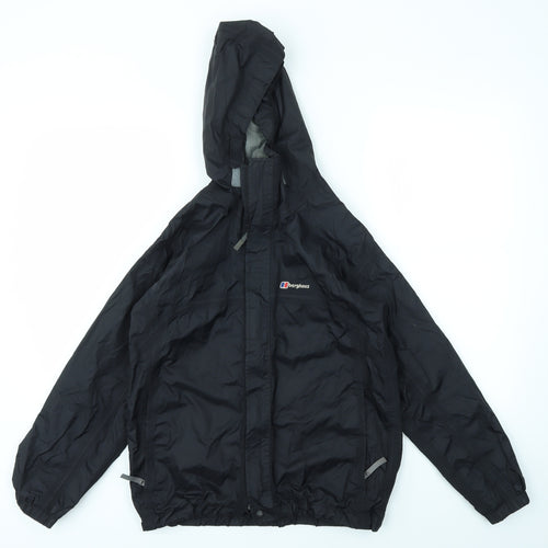 BURGHAUS Boys Black   Basic Coat Coat Size 11-12 Years