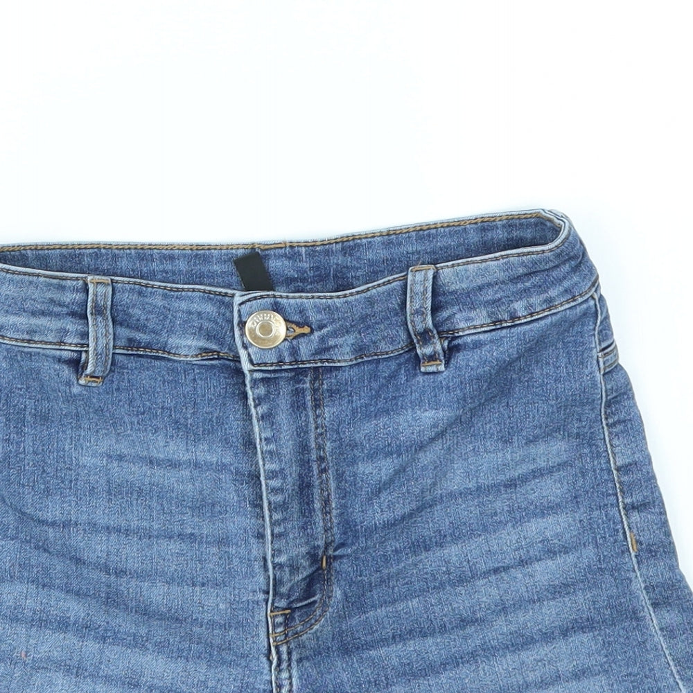 H&M Womens Blue   Cut-Off Shorts Size 8