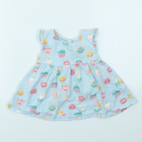 Blue Zoo Girls Blue Animal Print  Fit & Flare  Size 3-6 Months