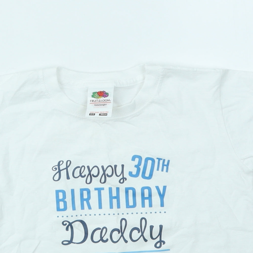 Fruit of the Loom Boys Multicoloured Geometric  Basic T-Shirt Size 2-3 Years