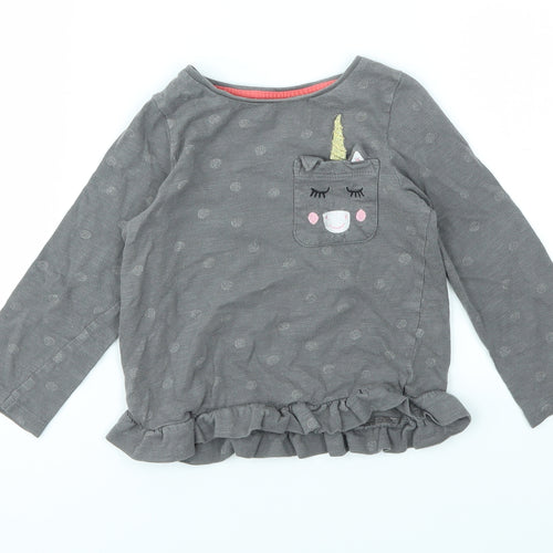 Nutmeg Girls Grey   Basic T-Shirt Size 2-3 Years