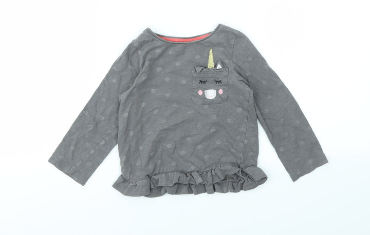 Nutmeg Girls Grey   Basic T-Shirt Size 2-3 Years