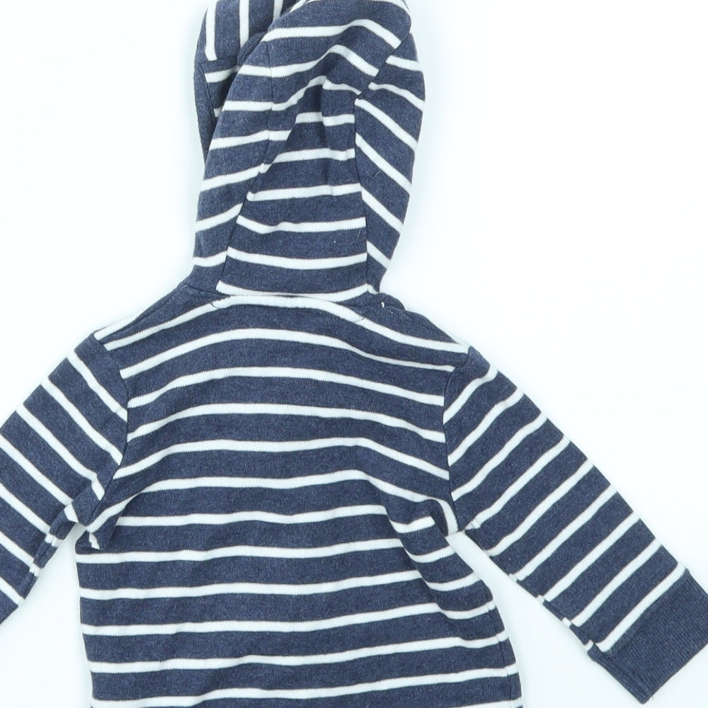 George Boys Blue Striped  Full Zip Jumper Size 0-3 Months