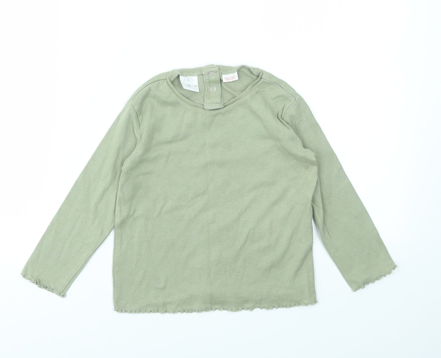 Zara Girls Green   Basic T-Shirt Size 4-5 Years