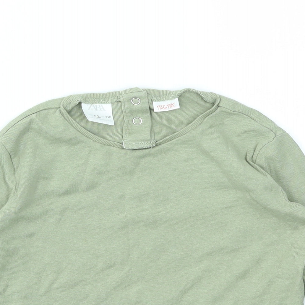 Zara Girls Green   Basic T-Shirt Size 4-5 Years