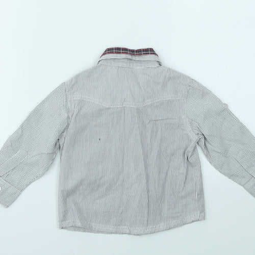 George Boys Grey Striped  Basic Button-Up Size 9-12 Months