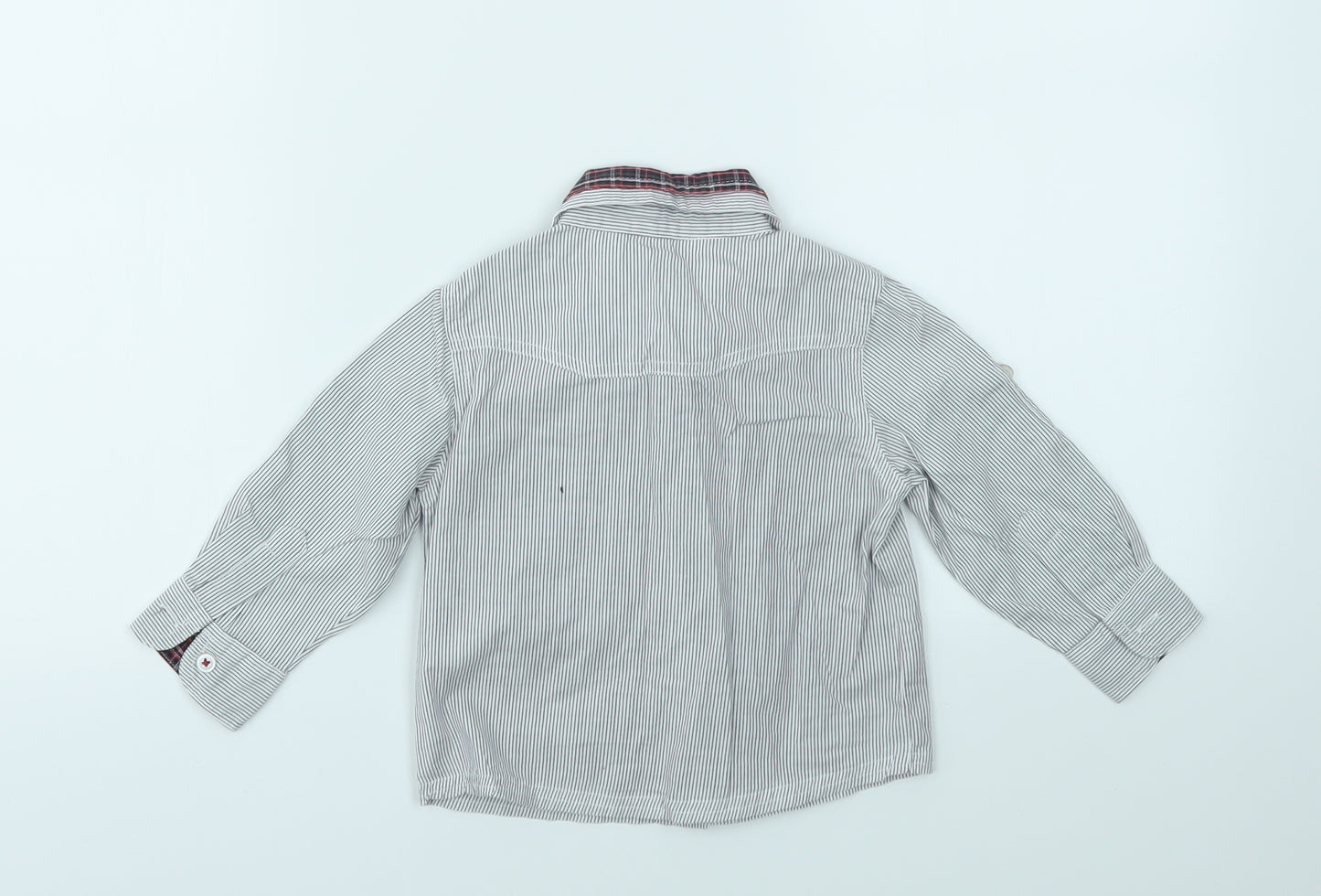 George Boys Grey Striped  Basic Button-Up Size 9-12 Months