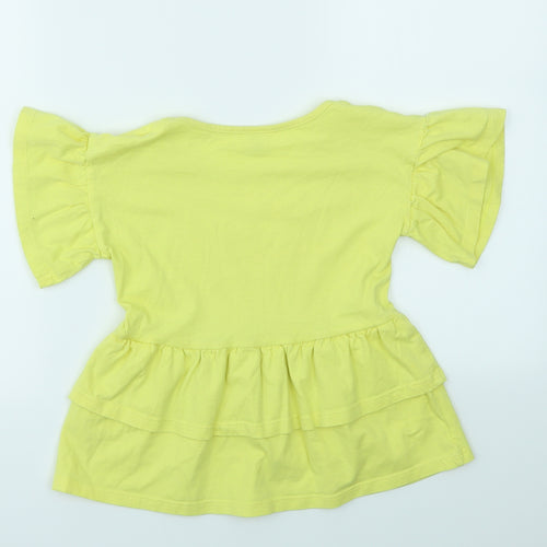 TU Girls Yellow   Basic T-Shirt Size 7 Years