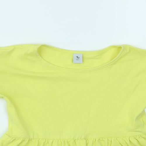 TU Girls Yellow   Basic T-Shirt Size 7 Years