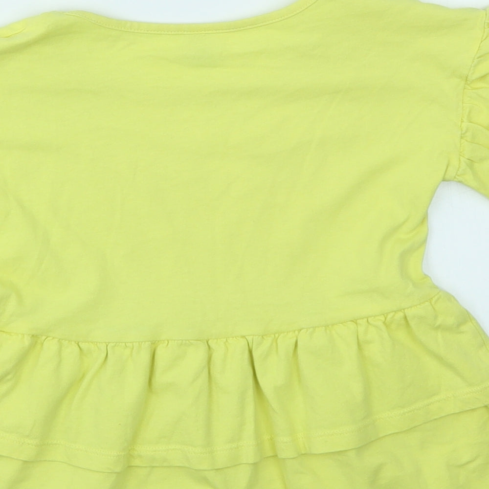 TU Girls Yellow   Basic T-Shirt Size 7 Years