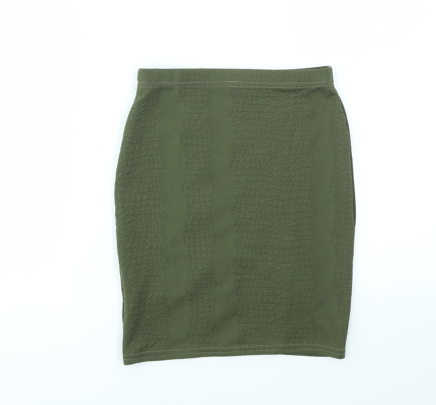 pretty little  Thing Womens Green   A-Line Skirt Size 4  - stretch waistband