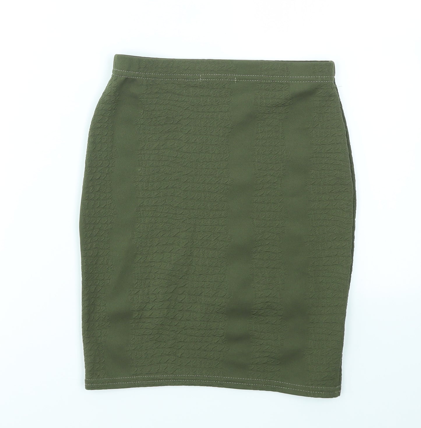 pretty little  Thing Womens Green   A-Line Skirt Size 4  - stretch waistband