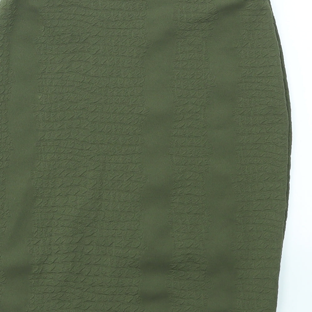pretty little  Thing Womens Green   A-Line Skirt Size 4  - stretch waistband