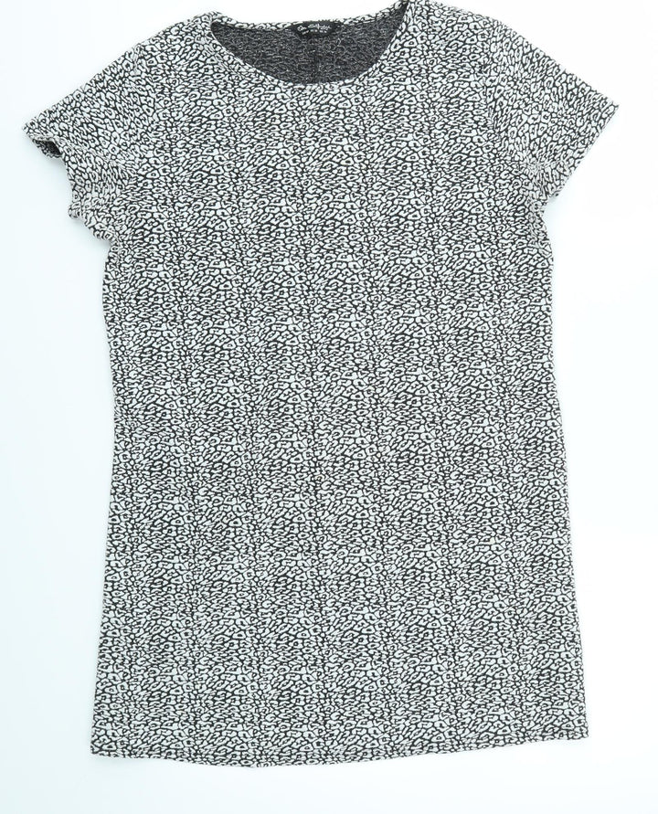 Miss Selfridge Womens Grey Geometric Fit & Flare Size 14