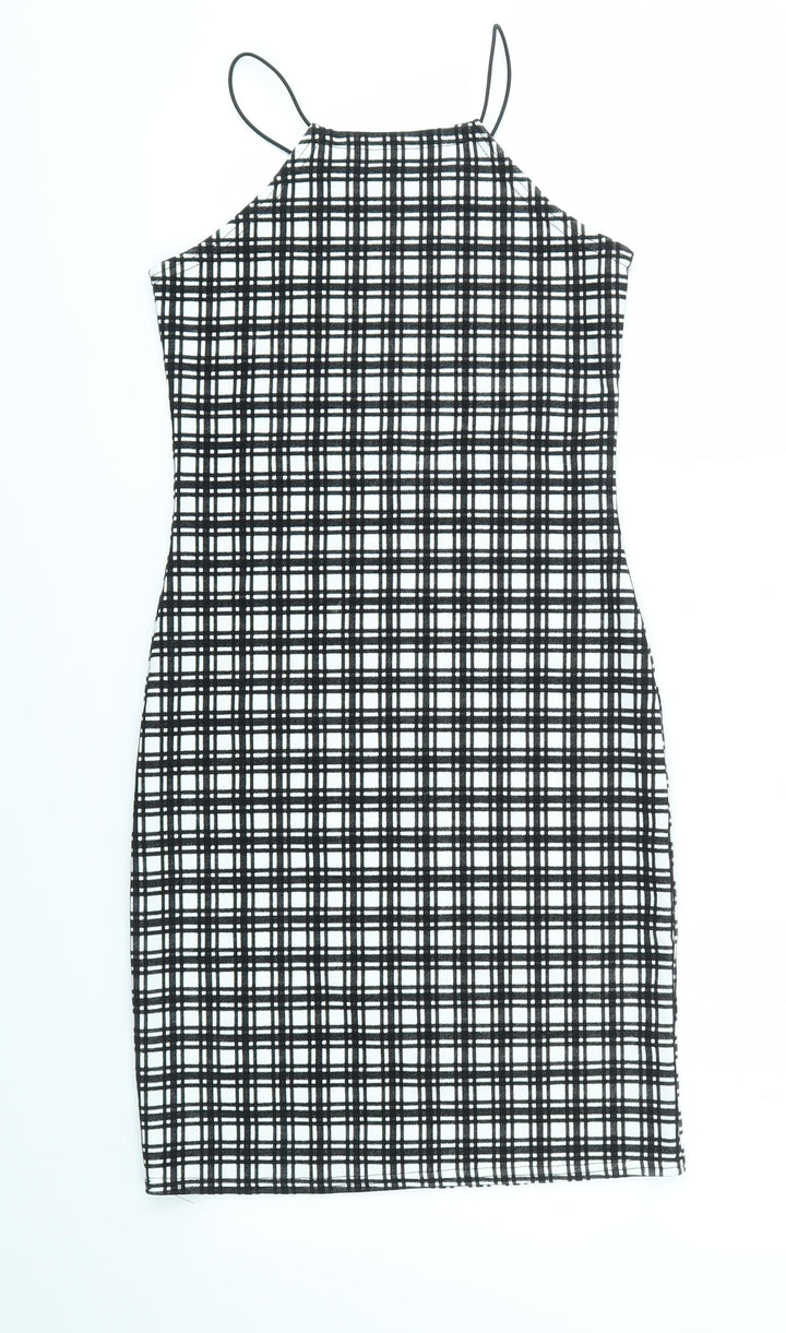 Boohoo Womens Multicoloured Check Fit & Flare Size 6