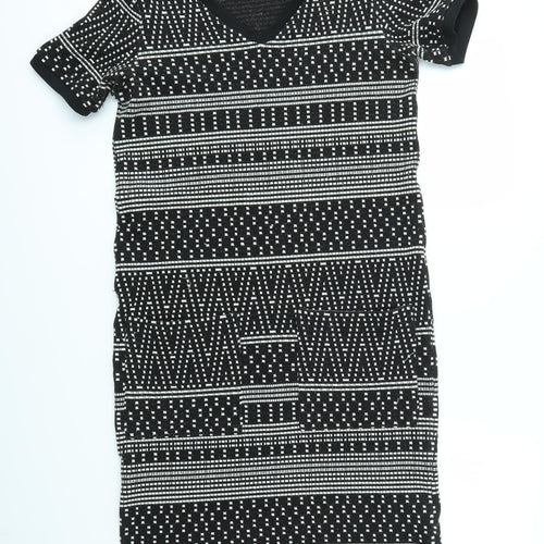 NEXT Womens Black Geometric  Jumper Dress  Size 8