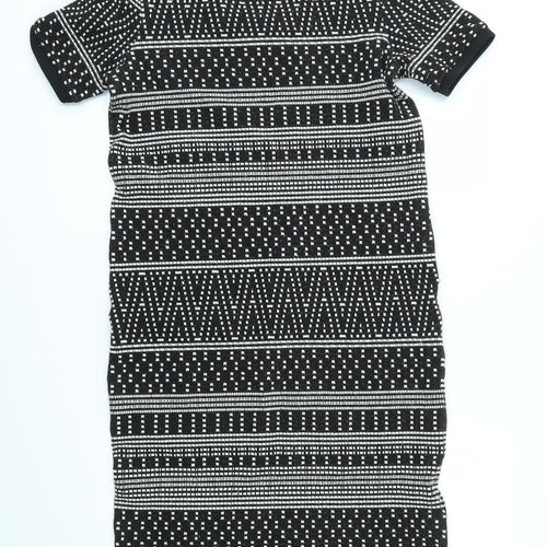 NEXT Womens Black Geometric  Jumper Dress  Size 8