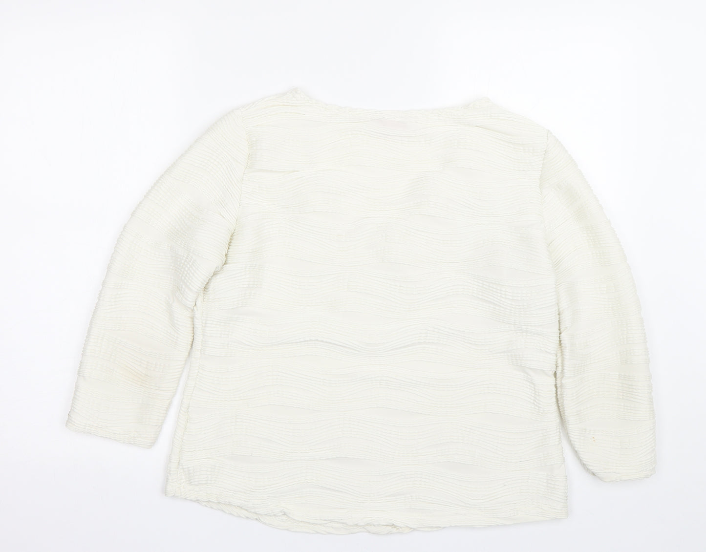 Together Womens White Striped  Pullover Jumper Size 16