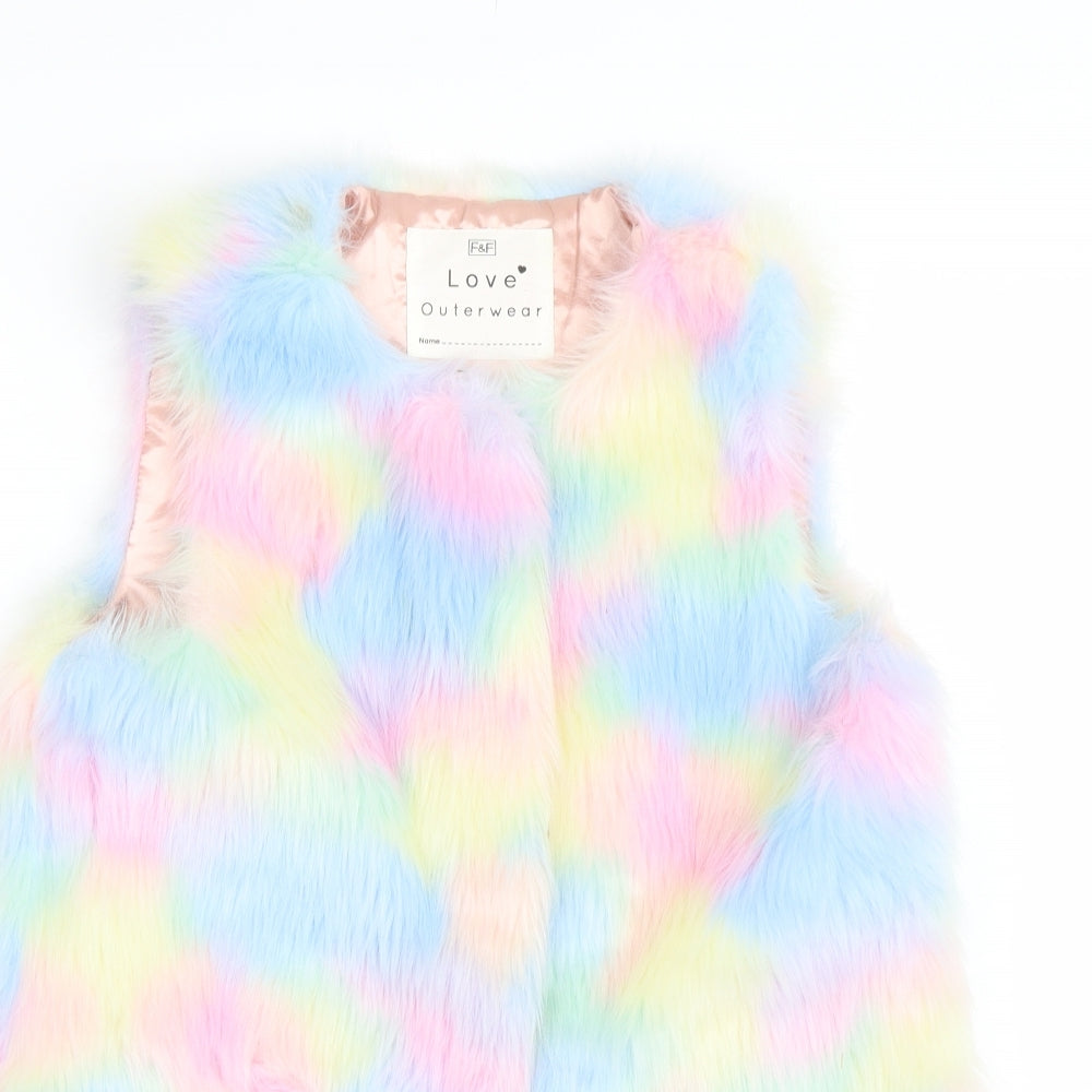 F&F Girls Multicoloured   Gilet Jacket Size 11-12 Years