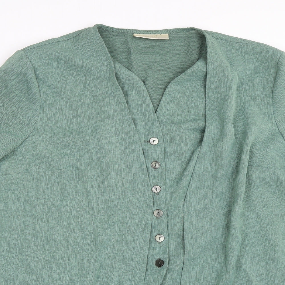 Ann Harvey Womens Green   Basic Button-Up Size 18