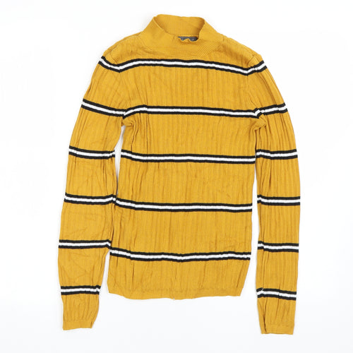 Primark Womens Yellow Striped  Basic T-Shirt Size S