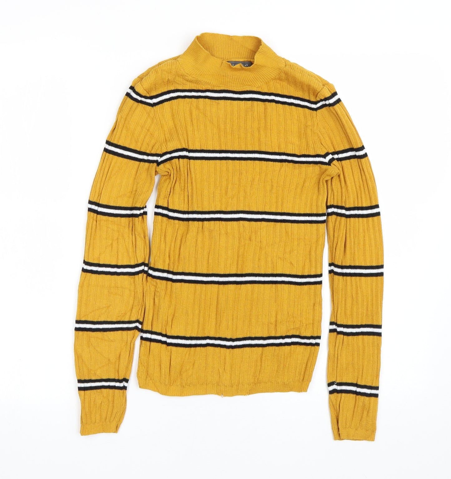 Primark Womens Yellow Striped  Basic T-Shirt Size S