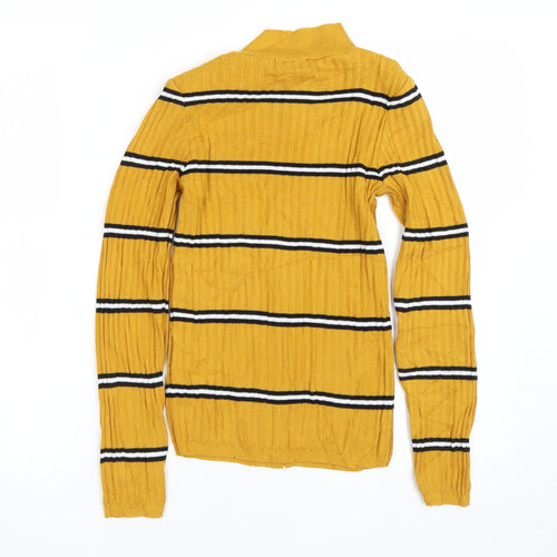Primark Womens Yellow Striped  Basic T-Shirt Size S