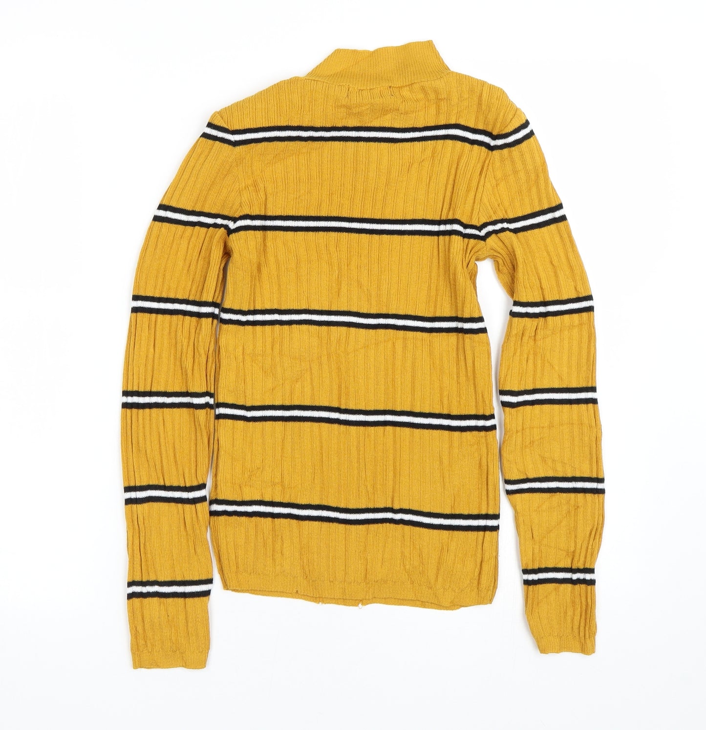 Primark Womens Yellow Striped  Basic T-Shirt Size S
