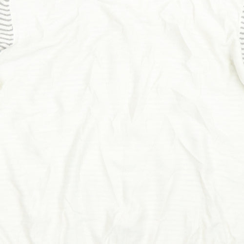 George Mens White Striped  Pullover Jumper Size L