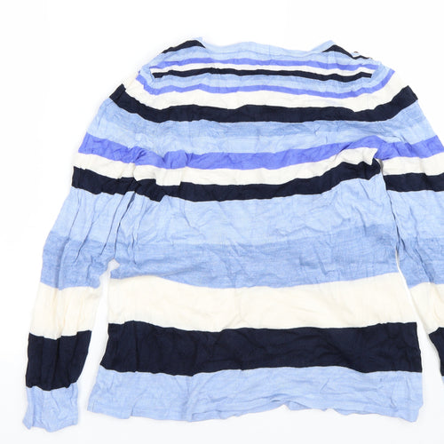 Love knitwear Womens Blue Striped  Pullover Jumper Size 12