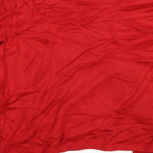 Angelina Womens Red Striped  Pullover Jumper Size S