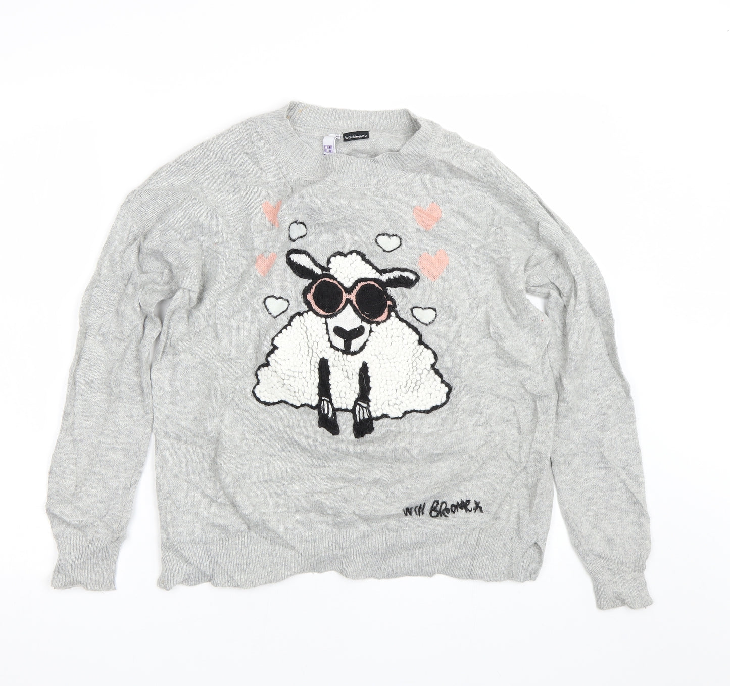 Will Bromex Womens Grey   Pullover Jumper Size 10