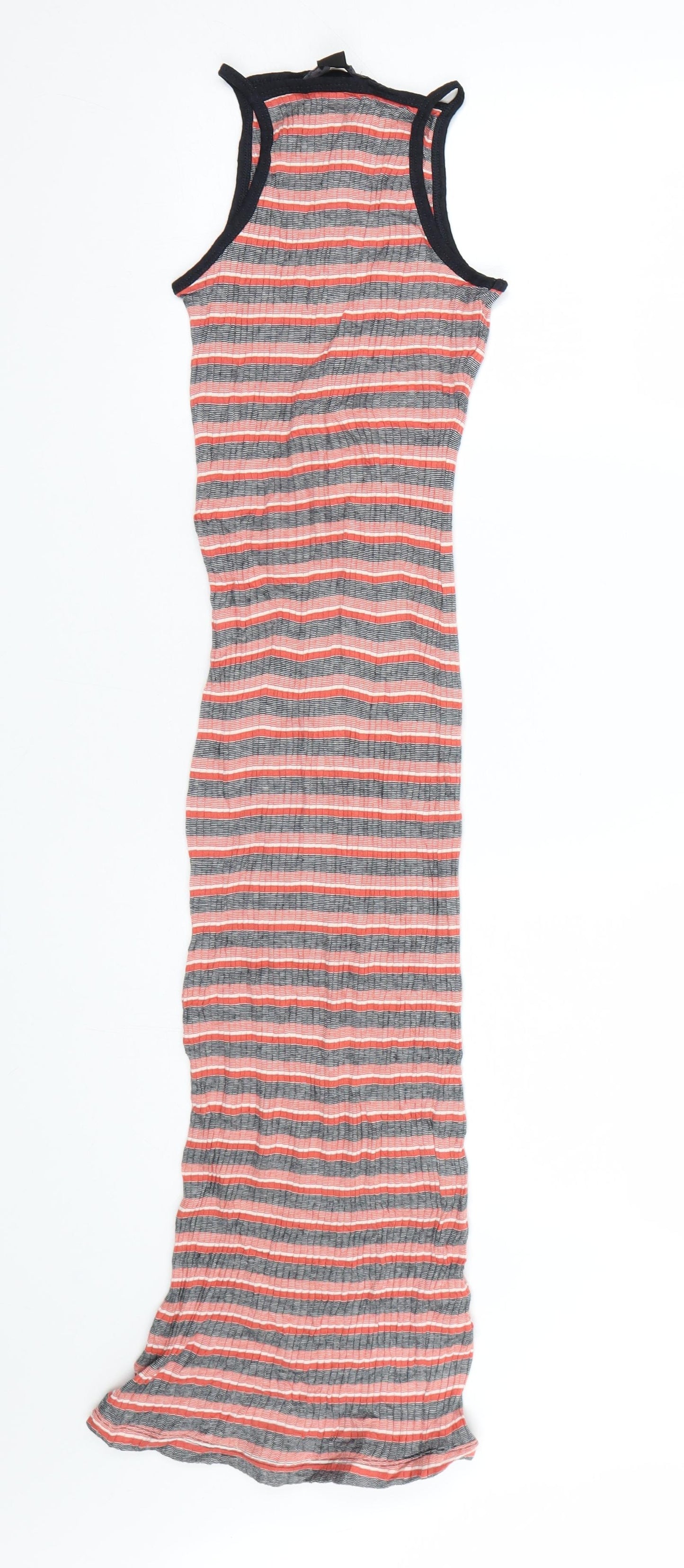 Primark Womens Orange Striped  Tank Dress  Size 6